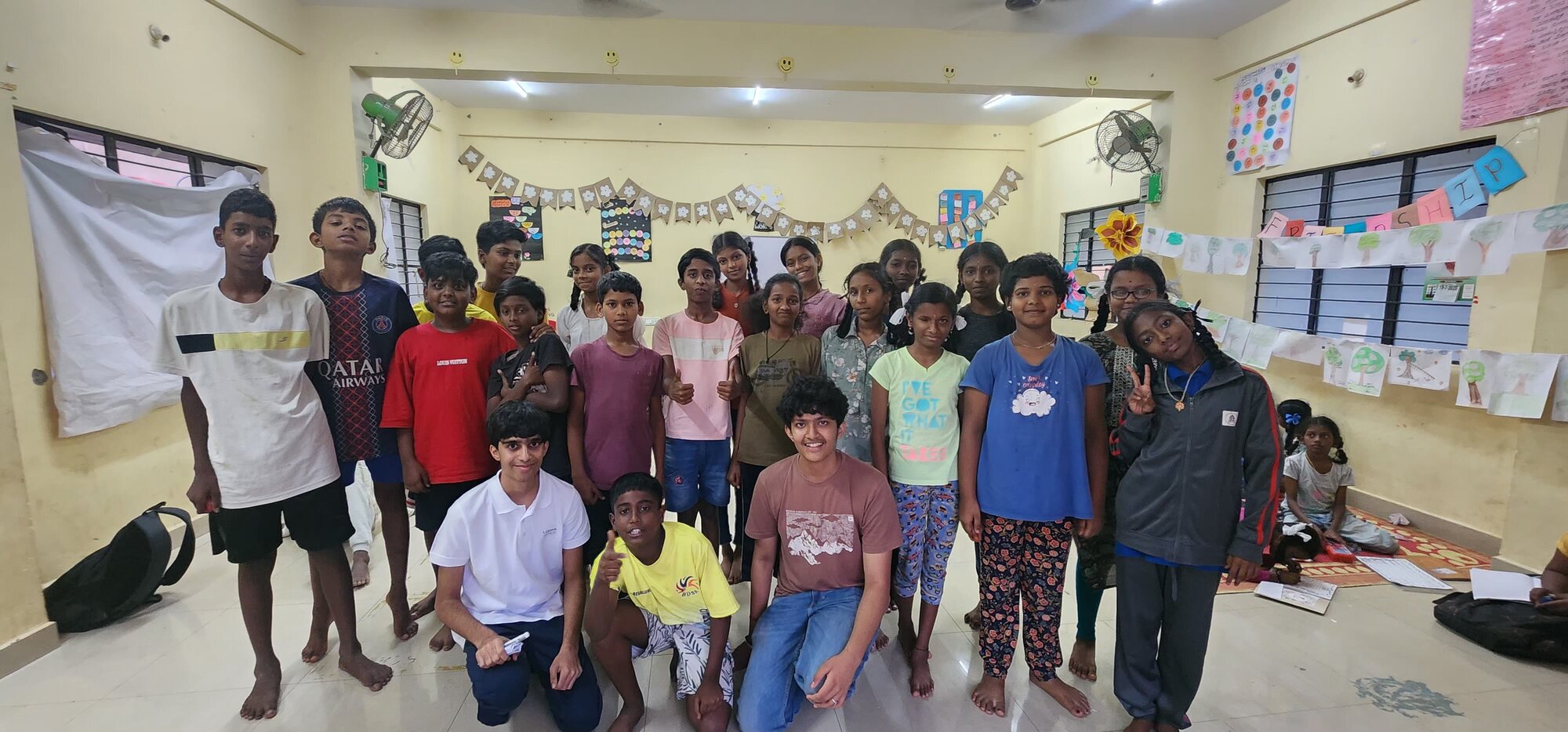 Students and facilitators gathered for a group portrait